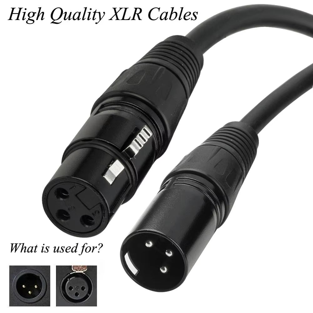XLR Cable Male to Female M/F OFC Audio Cable Shielded for Microphone Mixer 1M 1.8M 3M 4.5M 5M 6M 7.6M 10M 15M 20M