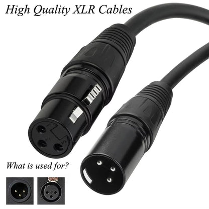 XLR Cable Male to Female M/F OFC Audio Cable Shielded for Microphone Mixer 1M 1.8M 3M 4.5M 5M 6M 7.6M 10M 15M 20M
