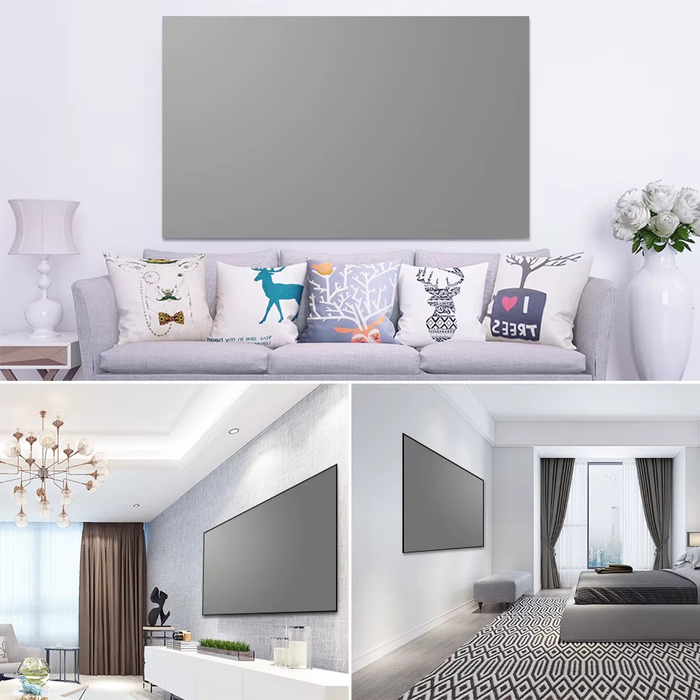 High Brightness Reflective Projector Screen 60 100 130 Inch 16:9 Fabric Cloth Projection Screen for Espon Benq HY300 Home Beamer